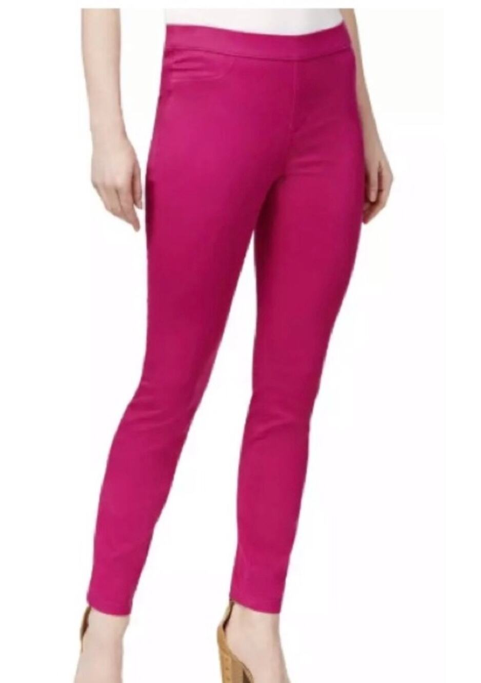 Maison Jules Knit Flat Front Bold Berry Skinny Pants SZ Large NWT